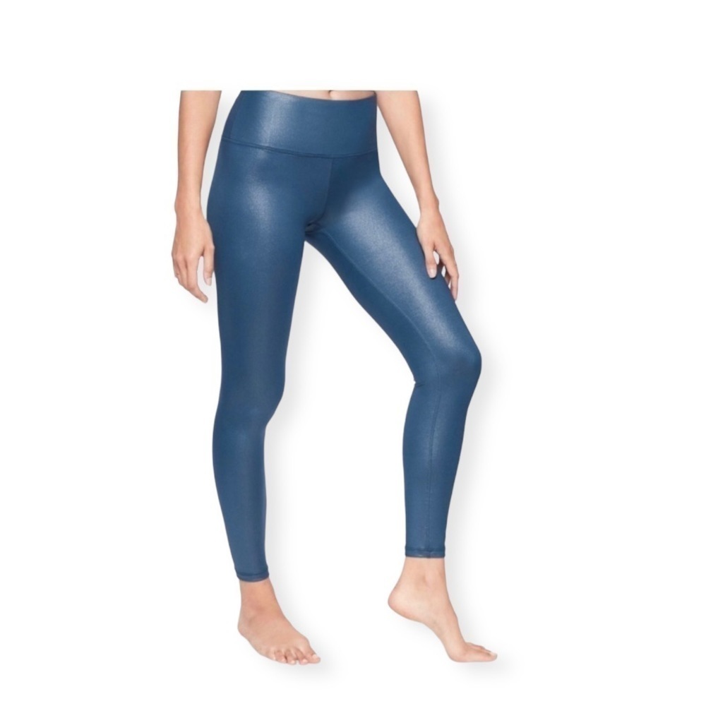 Athleta Leggings Elation Shimmer Tights in Blue Size Small Tall.